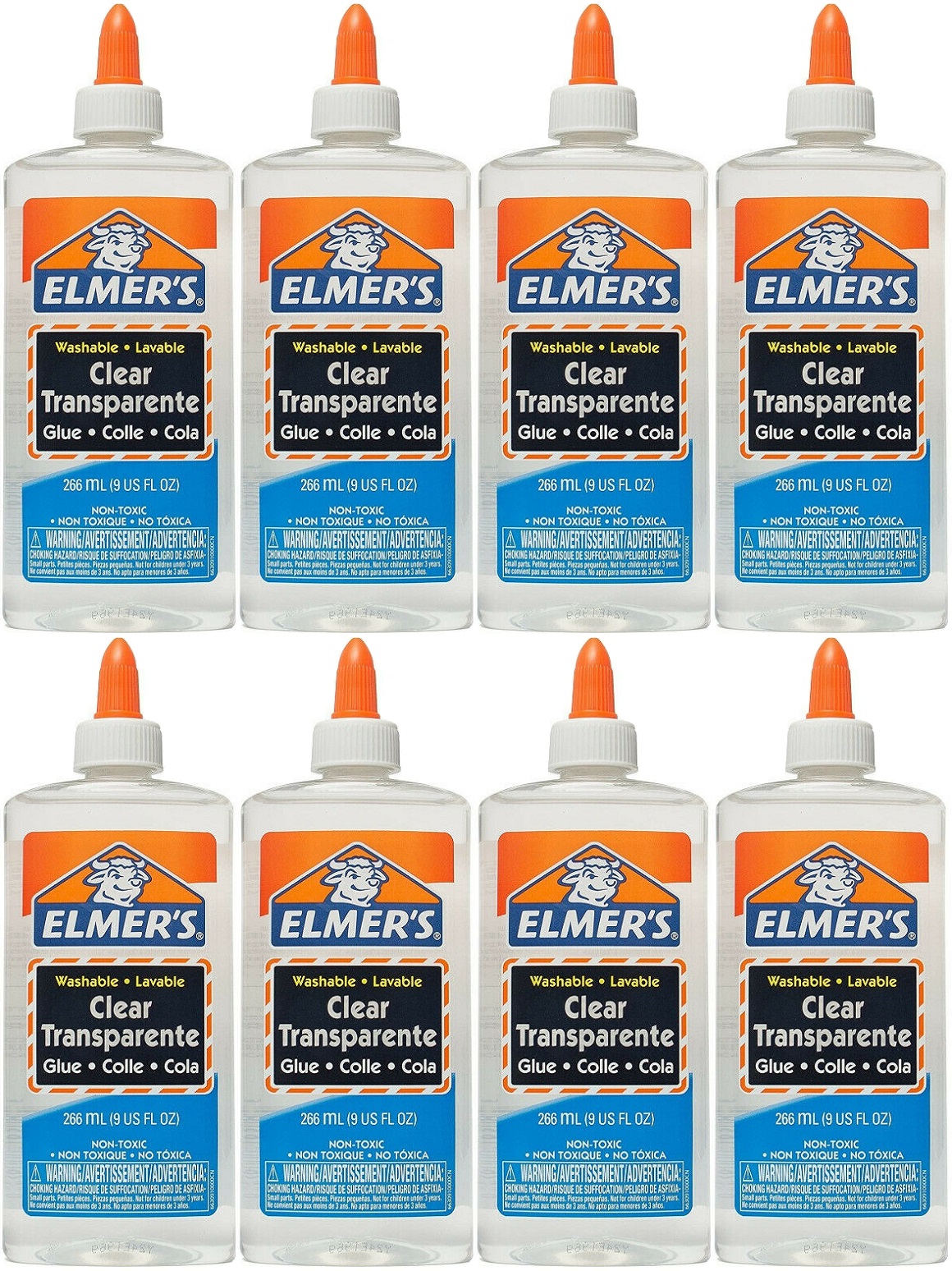 Elmer's Washable Liquid Clear School Glue, 9 Ounce (Pack of 8) 